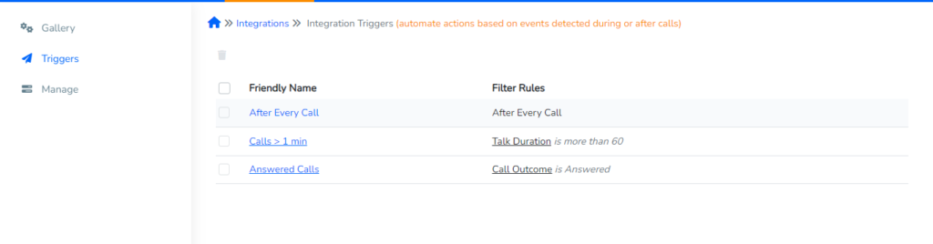 Automations for Key Integrations | Triggers