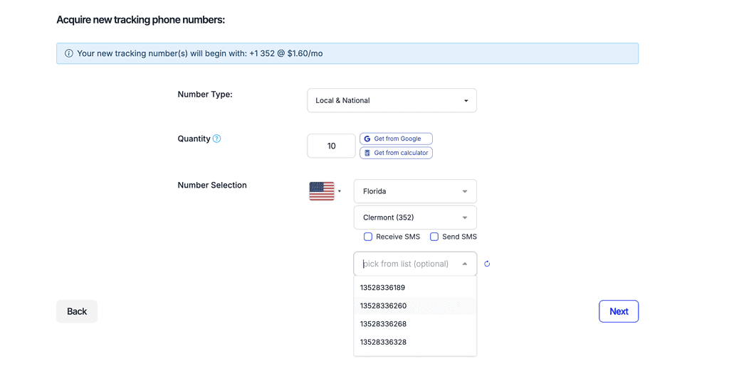 Step 3: Choose your desired Prefix and select the numbers you like the most